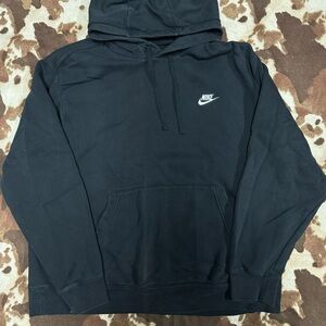 Nike Men's Black Hoodie with White Logo
